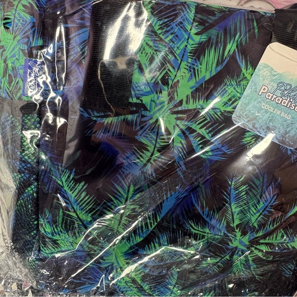 Cooler bag chill paradise from Hawaii palm trees black green blue cold bag beach - Picture 3 of 5